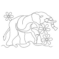 elephant flower border 001